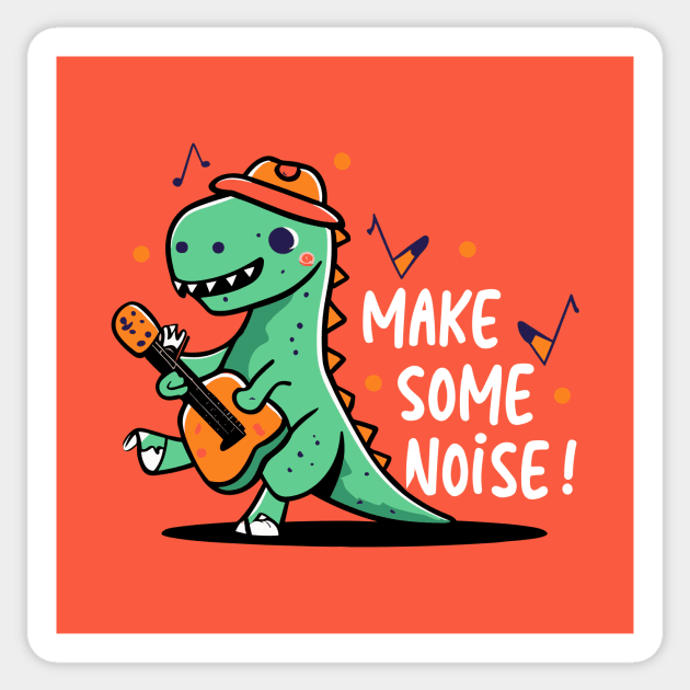 Make some noise dino design Sticker by Tiberiuss